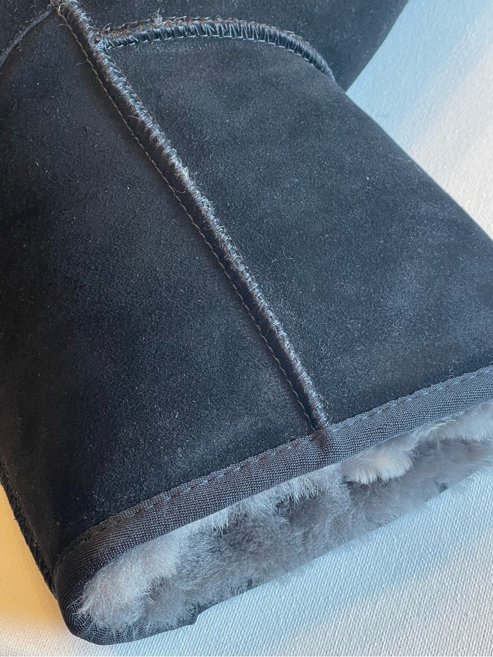 NIB QUINCE ๐ฏ AUSTRALIAN SHEARLING MID-CALF SUEDE LEATHER BOOT BLACK WOMEN SIZE 8 - Picture 7 of 13